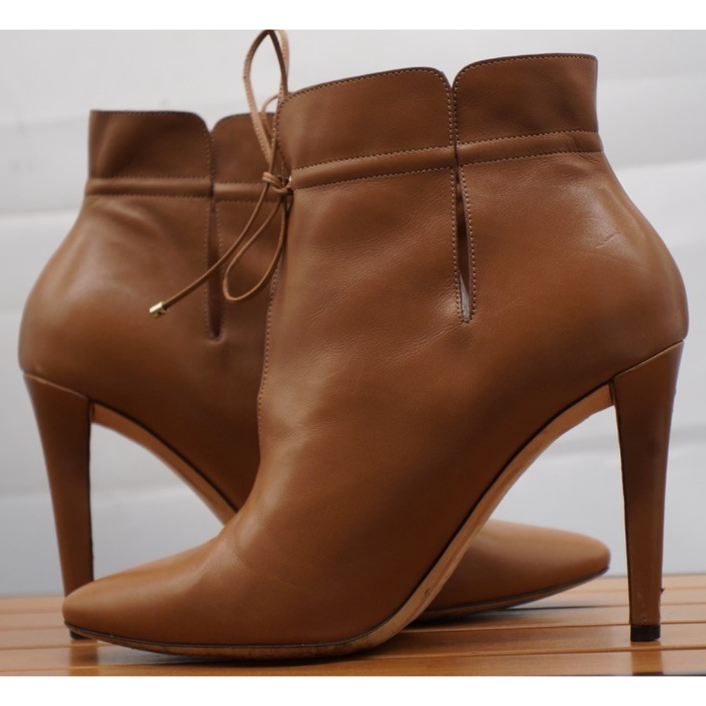 Jimmy Choo Womens Leather Pointed Toe Up Ankle Boots Brown Size 38.5/ 8.5 - Picture 8 of 12